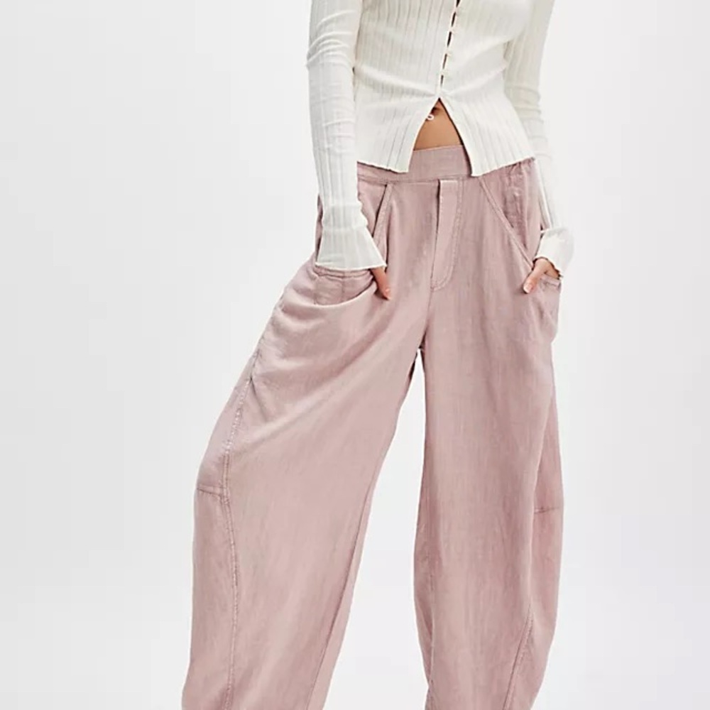 Free People High Road Solid Pull-On Barrel Pants